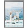 WOLTU Cornice per Foto A4 21x29,7 cm Set di 5 Cornice da Parete e Tavolo, Portafoto con Cornice in Legno Massello e Pannello in Plastica, Collage Foto, Grigio