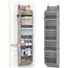 Lifewit Portaoggetti da Appendere con 4 Tasche Laterali e 2 Ganci, Organizer Appendere, Capacità 18 kg (40 lbs), Mensole Porta per Camera da Letto, Bagno, 6 Ripiani, 6 Scomparti, Grigio Chiaro