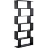 HOMCOM Libreria Legno Design Moderno con 6 Ripiani 80 × 23 × 192cm Nero