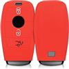 Car Passion Cover Guscio Chiave Compatibile Con Mercedes Classe A C E S CLA GLA GLE GLC GLC GLK Silicone 3 Tasti Portachiavi Custodia Morbido Protezione Telecomando Auto 4 COLORI di qualità (ROSSO)