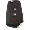 Car Passion Cover Guscio Chiave Compatibile Con Toyota AYGO Citroen C1 Peugeot 108 Silicone 3 Tasti Portachiavi Custodia Morbido Protezione Telecomando Auto 3 COLORI di qualità (nero)