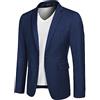 COOFANDY Giacca sportiva da uomo, per il tempo libero, Blazer Business Sakko, 1 bottone, tinta unita, vestibilità regolare, blu reale, XL