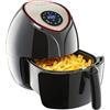 Monzana Friggitrice ad Aria Calda 9in1 XXL 6,5L LED Touch Display Senza Olio Antiaderente Air Fryer 1850W Nera