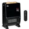 HOMCOM Stufa Elettrica 2 in 1 con Umidificatore, Luce LED a 3 Colori e Ultravioletti, Timer Programmabile e Telecomando, 33x21x49.5cm, Nero
