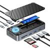ORICO Docking station 10 in 1 USB-C con enclosure SSD M.2 e ventola di raffreddamento attiva, 10 Gbps USB 3.2 Gen2, supporto 4K HDMI, 100 W PD, SD/TF, Gigabit LAN DPM2P9