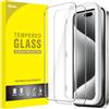 JETech Pellicola Protettiva per iPhone 15 Pro 6,1 Pollici, Senza Bolle, Vetro Temperato Film con Strumento di Installazione Facile, Compatibile con Cover, HD Chiaro, Pacco da 2