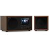 Auna Silver Star Radio Portatile Ricaricabile, Radio DAB con Bluetooth 5.0, FM/DAB/DAB+ Digitale Mini, Altoparlanti Stereo, Display HCC, Streaming, Sveglia, 5 Ore di Operatività, Radiolina in Legno