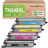 swiss toner TN248XL Compatible con TN248XL TN248 TN-248VAL per Brother MFC-L3740CDWE Toner per Brother DCP-L3560CDW MFC-L3760CDW DCP-L3520CDWE HL-L3240CDW per TN-248XL 248 Toner,4-Pack
