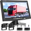 Rimoody Telecamera Posteriore per Auto con 2 Telecamere, Monitor LCD da 7 Pollici Telecamera per Auto Kit,Impermeabile IP68,18IR Visione Notturna, 10M+15M Cavo Video per Auto/Bus/Camion/Camper/Furgone 12V-24V