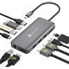 NOVOO Docking Station Triple Display USB C Hub Con HDMI 4K@60Hz e DisplayPort 4K@120Hz, Gigabit Ethernet, 100WPD, SD/TF, 4 Porte USB per MacBook e Altri Laptop USB C