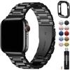 Fullmosa Cinturino per Apple Watch 40mm 41mm 38mm, Cinturino in Acciaio Inossidabile Compatibile con Apple Watch SE3 SE2 SE Serie 9 8 7 6 5 4 3 2 1, Cinturini di Ricambio per Donna e Uomo, Nero