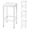 EUGAD Set di 4 Sgabelli da Bar Industriali con Poggiapiedi, Sgabelli da Cucina senza Schienale, Sedie Alte per Penisola Cucina, Sedile in Truciolato e Telaio in Metallo, 33x33x65cm, bianco, 1058BY-4