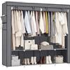SONGMICS Guardaroba, Armadio Portatile, 4 Barre Appendiabiti, Ripiani, 4 Tasche Laterali, 45 x 170 x 167 cm, Grande Capienza per Camera da Letto, Soggiorno, Grigio RYG094G02