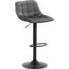 WOLTU Sgabello da Bar, Moderni Design Sgabelli Cucina con Schienale e Poggiapiedi, Regolabile e 360° Girevole, per Casa, Soggiorno, Sala da Pranzo, in Velluto, Grigio Scuro