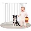 WOLTU Cancelletto per Bambini in Metallo, Cancello Scale e Porte con Apertura 75-97 cm, per Cani, Apribile in 2 Direzioni, Serratura Doppia, Montaggio con/senza Foratura, Bianco