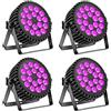 U`King 4pz UV luce DJ palco luce 200W，par led RGB+UV 18 LED 4 in 1 luci discoteca，faretto uv led，uv light，DMX512 e 8 canali per DJ, performance live, matrimoni, feste, bar, club