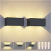 ChangM 2 Pezzi 7W Applique da Parete interno Esterno LED Lampada, IP65 Lmpermeabili con Lampadina Sostituibile G9 LED, Bianco Caldo 3000K, Angolo del Fascio Regolabile Applique, Guscio Nero
