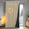 Deconovo Tende per Interni Oscuranti 100% con Retro Nero Completo, Tende Termiche Isolanti con Fettuccia per Camera da Letto e Soggiorno Moderne, 1 Pannelli, 280x175 cm, Beige Chiaro