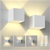 ChangM 2 Pezzi 7W Applique da Parete Esterno Interni LED Lampada, IP65 Lmpermeabili con Lampadina Sostituibile G9 LED, Bianco Caldo 3000K, Angolo del Fascio Regolabile Applique, Guscio Bianco