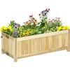 Outsunny Fioriera in Legno Pieghevole da Esterno, Orto Rialzato da Balcone, Orto in Cassetta Richiudibile con Base Drenante, 70x30x25cm