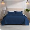 DUJUIKE Copriletto Matrimoniale, Piumone Trapunta Leggera, Coperta Da Letto Con Motivo A Girasole, Utilizzabile Come Copridivano, Lenzuolo, Adatta Per Letto E Divano (Blu Navy, 240x260cm)
