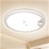 EASY EAGLE Plafoniera LED Soffitto con Sensore di Movimento, 18W Lampada a Soffitto 2700K 4000K 6000K, Lampadario LED Soffitto per Corridoio, Portico, Cucina, Garage, Ingresso, Scala, 22CM