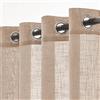 Woaboy Tende per Interni Lino Traslucido Tende Moderne Decorative a Occhiello per Soggiorno Camera da Letto 2 Pezzi 140x280cm Blé