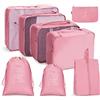 OSDUE Organizer Valigie, 8 Pcs Sistema di Cubo di Viaggio, Separatori Buste Viaggio Travel Organizer, Abbigliamento Intimo Calzature Organizzatori Sacchi Valigia di Stoccaggio Set