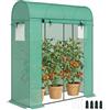 Outsunny Serra da Balcone con Porta Finestre Avvolgibile, Serra per Orto con Struttura in Acciaio e Copertura PE, per Piante Orto Verdure Fiori Frutta, Anti UV, 170x68x200 cm, Verde