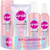 Sunsilk Kit Luminous 100 Shampoo 250ml, Balsamo 180ml, Siero Capelli 200ml e Spray Extra Brillantezza 200ml, Set Cura Capelli Luminosi, Effetto Specchio con Glycol e Vitamina C