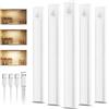 daphomeu 5 Pezzi LED Sottopensile Cucina, Dimmerabile Luce led Sottopensile, 30cm Giallo Caldo Luce Armadio led con Sensore, wireless luci ricaricabile magnetica per scale, armadio