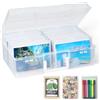 Lifewit Scatola Portafoto 35 x 19 cm/14x7, Custodia per Foto con 14 Scomparti Interni 10x15cm 4R, Organizer per Foto in Plastica per Semi, Cartoline, Artigianato con 1 Foglio di Etichette Adesive