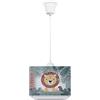 Paco Home Plafone Sospensione Cameretta Paralume Tessuto Arcobaleno Stella Leone Dinosauro Luna E27 Con Cavo In Tessuto, Tipo di lampada:Luce a sospensione - Tipo 2, Colore:Verde