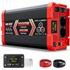 SUDOKEJI SUDOKEIJI Inverter 2000W Onda Sinusoidale Pura 12V a 230V Convertitore di Tensione con Telecomando Schermo LED 2 Prese AC Porta USB 30W Type C per Camper Camion Solare Casa