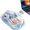 Shurzzesj Mouse senza fili trasparente, mouse wireless ricaricabile | Mouse Tri-modalità trasparente con luce RGB,Gioco di apprendimento del lavoro, Mouse con silenzioso per la stanza