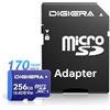 DIGIERA 256 GB Scheda di Memoria microSDXC UHS-I LT100 con Adattatore - Fino a 170 MB/s, C10, U3, V30, Full HD, A2, per Smartphone, Tablet, Fotocamere, Console di Gioco e Droni (Confezione da 1)