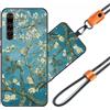JEZSTHAI Cover Compatibile con Realme X50 Pro Custodia in Silicone TPU Morbido con Cordino/Laccio Tracolla Cellulare,Antiurto AntiGraffio Protettiva Bumper Case con Disegno Motivi,Cover*A10