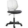 Yaheetech Sedia Ufficio Scrivania Senza Braccioli Girevole a Rotelle Ergonomica Portata 136 kg in Rete Traspirante Altezza Regolabile Grigio Scuro