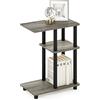 Furinno Turn-N-Tubo Tavolino da Divano a Forma di C, Legno ingegnerizzato, Rovere Francese/Nero, 29.49 (D) x 50.01 (W) x 62.99 (H) cm