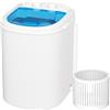 Greenvelly - Lavatrice portatile, piccola lavatrice con cestello girevole, lavatrice portatile da 3,2 kg per appartamenti, camere da letto (bianco blu)