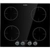 Klarstein Piano Cottura Elettrico Vetroceramica, Piano Cottura Elettrico 4 Fuochi Moderno, 4 Piastre 6000W Integrato, Vetroceramica Touch con Timer