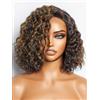 LUVME HAIR Parrucche ricci da 25,4 cm senza colla senza spray capelli umani pre-pizzicati pre-tagliati senza colla bisogno di parrucca protettiva non rilevabile HD pizzo ricci Bob capelli umani corti