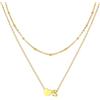 U7 Collana Donna Lettera S e Cuore a Catenina Doppio Strato in Acciaio Inossidabile Collana Iniziale S Placcato Oro 14KRegalo per Donna Ragazza Compleanno Natale