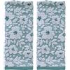 SKL Home Set di asciugamani jacquard floreale, verde muschio, 2 pezzi