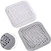 Alyvisun 2Pcs Silicone Raccogli Capelli Doccia con Ventosa, Filtro per Capelli Protezione Scarico, Universale Filtro di Scarico Anti Capelli per Cucina, Bagno (Bianco + Grigio)