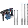 Bosch Professional GBH 18 V-26 Martello Cordless Rotary Hammer Drill, Senza Batteria e Caricabatteria, Scatola + 5x Set di Punte per Martelli Expert SDS plus-7X per Calcestruzzo Armato, Ø 5-10 mm