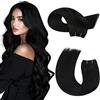 Moresoo Extension Capelli Veri Tessitura Nero Corvino Remy #1 35cm 100g