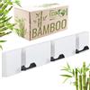 RICOO Appendiabiti da Parete in Bambus MH023S-W Attaccapanni da Muro Moderno con 3 Ganci Ripiegabili Appendino da Muro Design Elegante per Ingresso Cucina Camera Bianco 2x30x5,5cm Bianco