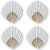 RICOO Ganci Adesivi Premium HP004-W Set da 4 Gancetti Adesivi per Bagno e Cucina Porta Accappatoio e Asciugamani Appendiabiti Adesivo Bianco Stile Moderno