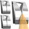 RICOO Ganci Adesivi per Bagno e Cucina Modello MH017-3, Set di 3 Gancetti Adesivi in Acciaio Inox Moderno per Asciugamani Appendini Adesivi da Muro Design Elegante Argento